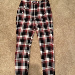 h&m fitted plaid pants. size 6